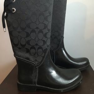 Coach Black Rain Boots